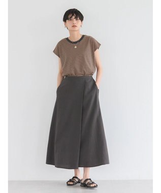 AMERICAN HOLIC リネンブレンドフレアスカート1 Charcoal Gray