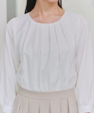 Tiaclasse L 【ダブルクロス】シフォンドッキングワンピース グレージュ