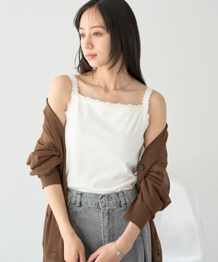 earth music&ecology カップ付レースキャミソール