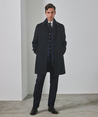 GOTAIRIKU 【カシミヤ100％】 幅広 マフラー_グレンチェック柄(40×180) ネイビー系8