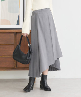 earth music&ecology ミックスプリーツスカート Gray