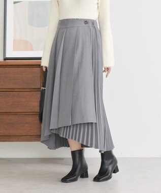 earth music&ecology ミックスプリーツスカート Gray