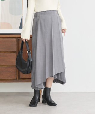 earth music&ecology ミックスプリーツスカート Gray