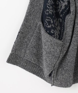 JOSEPH ABBOUD 【インポート素材/ソフトな肌触り/軽量】MOUSSE ペーズリー柄ショール カーディガン グレー系7