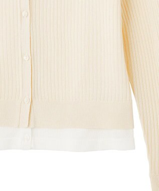 CRAFT STANDARD BOUTIQUE レイヤードポロ衿カーディガン Ivory