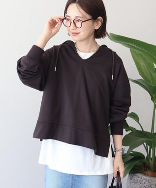 AMERICAN HOLIC スキッパー裏毛パーカー Brown