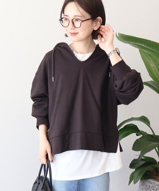 AMERICAN HOLIC スキッパー裏毛パーカー Brown