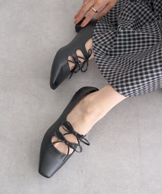 earth music&ecology Ｗリボンパンプス Black