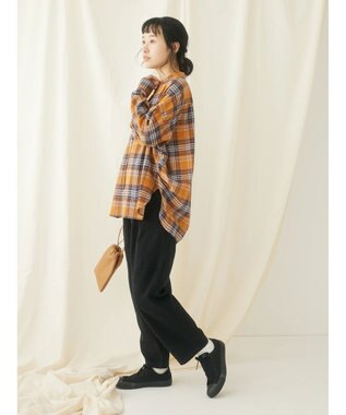 CRAFT STANDARD BOUTIQUE チェックバンドカラーサークルブラウス Yellow