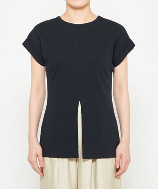 uncrave ダブルフェイスジャージー 2WAYスリットトップス ブラック