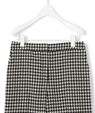 ICB ハウンドトゥースツイード ワイドストレートパンツ オフ×ブラック系