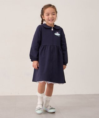 ANY KIDS ジップアップワンピース ネイビー