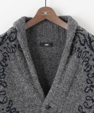 JOSEPH ABBOUD 【インポート素材/ソフトな肌触り/軽量】MOUSSE ペーズリー柄ショール カーディガン グレー系7