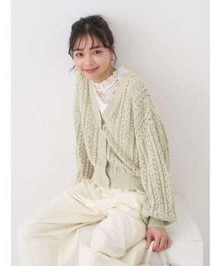 earth music&ecology スラブヤーンスカシカーディガン Mint