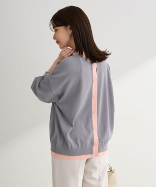 Green Parks アンチピリング前後２Ｗａｙニットカーディガン Gray