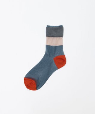 TRICOTE レイヤー ラメ シアーソックス 39NAVY