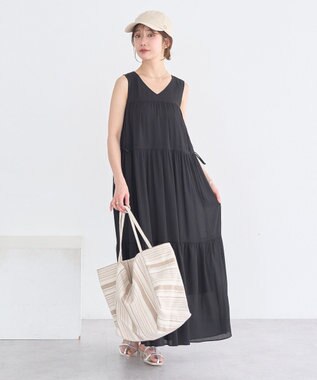 earth music&ecology アソートティアードワンピース Black