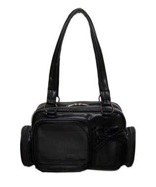 WEGO 【痛バ＆推し活グッズ】きらふわHAPPYぬい痛ボストンバッグ ブラック