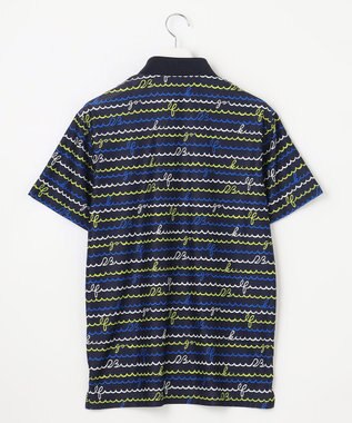 23区GOLF 【MEN】【吸水速乾・UVケア】ウェーブロゴプリント 半袖シャツ ネイビー系5