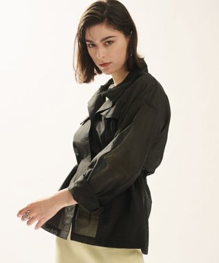 uncrave シアーオーガンジー ミリタリーブルゾン ブラック