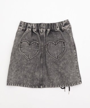 WEGO レースアップハートポケットデニムスカパン デニムブラックソノタ