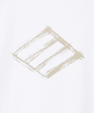 JOSEPH ABBOUD 【滑らかな肌触り】ダイヤロゴバックプリント Tシャツ ホワイト系