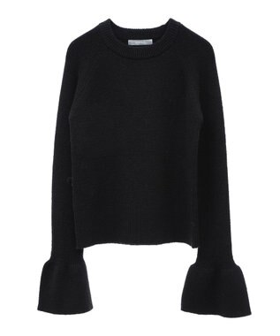 Green Parks armonia．袖フレアニットプルオーバー Black