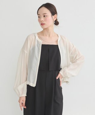 earth music&ecology シアーショートシャツブルゾン Off White