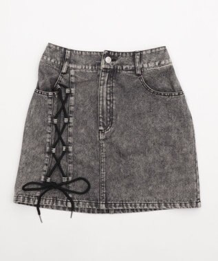 WEGO レースアップハートポケットデニムスカパン デニムブラックソノタ