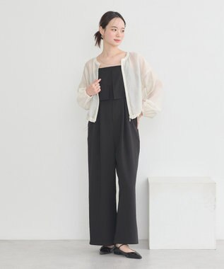 earth music&ecology シアーショートシャツブルゾン Off White
