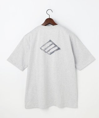 JOSEPH ABBOUD 【滑らかな肌触り】ダイヤロゴバックプリント Tシャツ ライトグレー系