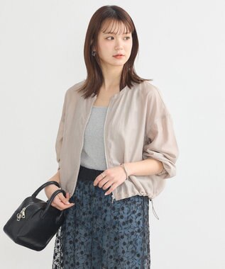 earth music&ecology シアーショートシャツブルゾン Gray Beige