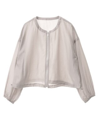 earth music&ecology シアーショートシャツブルゾン Gray Beige