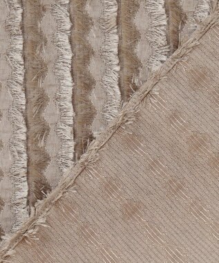 自由区 【セットアップ対応・洗える】フリンジジャガード ブラウス モカ