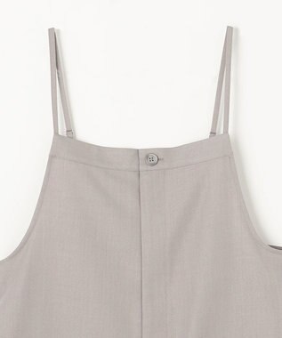 ANY フロントジップサロペット ライトグレー