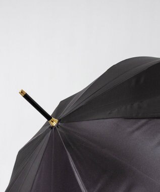 AURORA シャルルジョルダン　ポリエステルサテン　ローズプリント耐風傘 ブラック