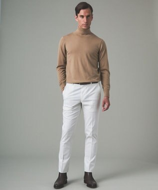 GOTAIRIKU 新色追加【洗える/チクチクしにくい/ピリングしにくい】イタリア糸 ハイゲージ タートルネックニット_WOOL100％ キャメル系