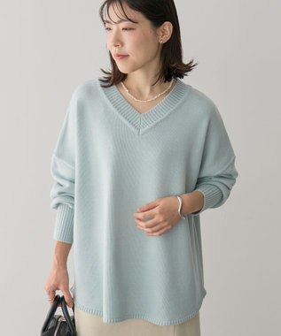 Green Parks 洗える　Ｖネックニットプルオーバー Blue