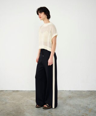 GRACE CONTINENTAL バイカラーニットパンツ ブラック