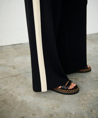 GRACE CONTINENTAL バイカラーニットパンツ ブラック