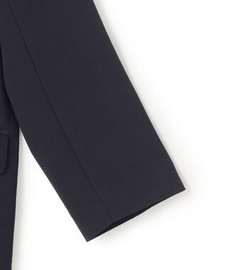 uncrave バックサテンジョーゼット ノーカラージャケット ネイビー