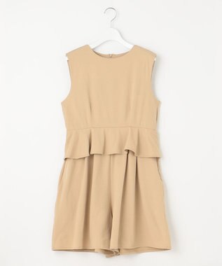 Feroux 【接触冷感・UVカット・吸水速乾】ラッシュガードペプラム オールインワン ベージュ系