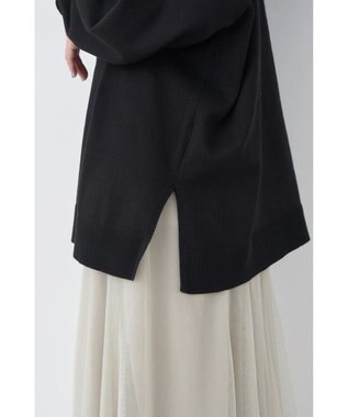 earth music&ecology サイドスリットルーズＶネックカーディガン Black