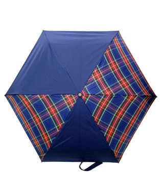 +RING 【UVカット90%以上】【数量限定】レディース向け  晴雨兼用折傘 53cm NVY-CHK T1254 紺