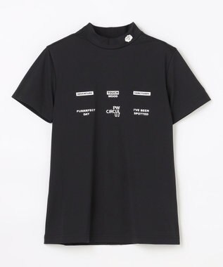 PW CIRCULUS 【WOMEN】メッシュコンビ モックネック  ゴルフウェア レディース ブラック系