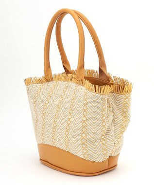 UNBILLION cachecache ポリプロピレンフリンジトートバッグ マスタード