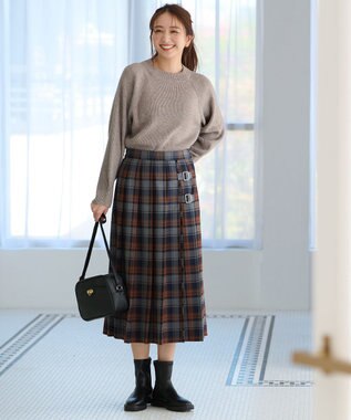 ANY ウールブレンドバルーンスリーブニット モカ