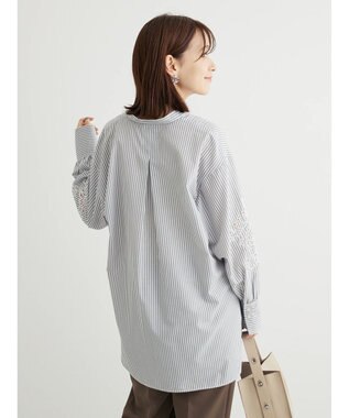 Green Parks 袖刺繍シャツチュニック Gray