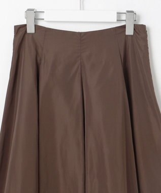Feroux 【洗える】タフタフレア スカート ダークブラウン系
