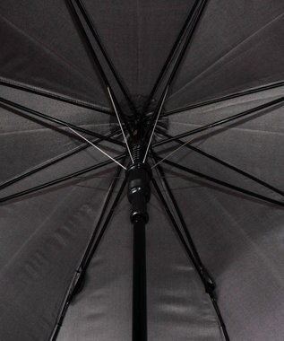 AURORA シャルルジョルダン　ポリエステルサテン　ローズプリント耐風傘 ブラック